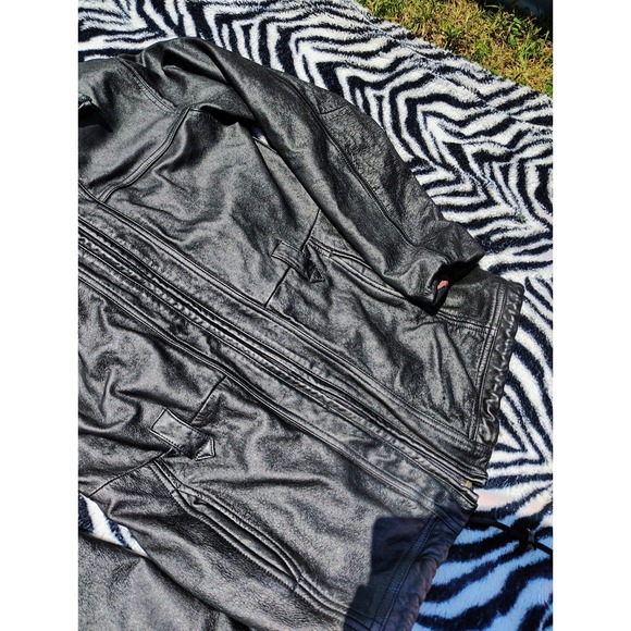 Wilsons Black Leather Moto Jacket Women's Med Maxima Racer Motorcycle Vintage - Picture 4 of 7